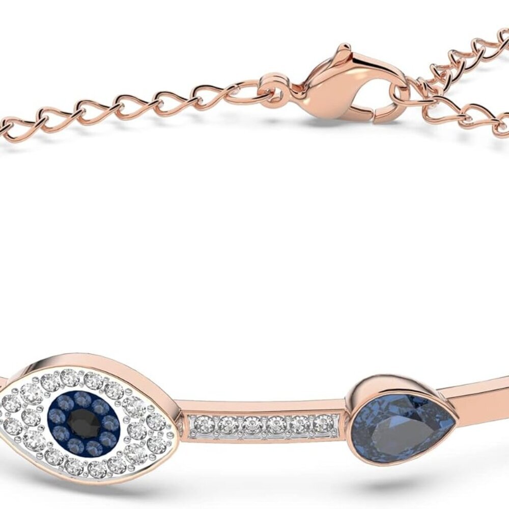 Women's Symbolica Evil Eye Bangle Bracelet, Blue Crystal, Mixed Metal Finish, Me